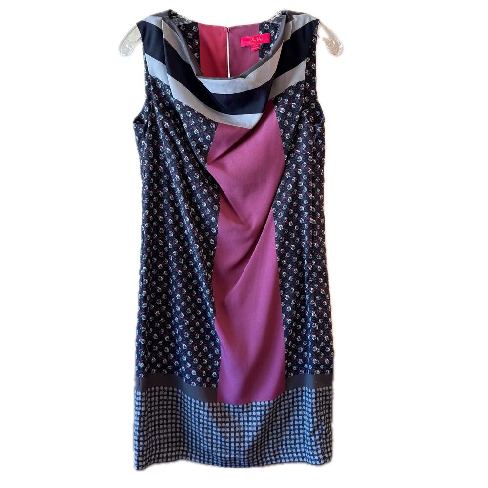 LaVia18 Piazza Sempione Shift Sheath Dress IT 40 US 4 Colorblock Multi Pattern
